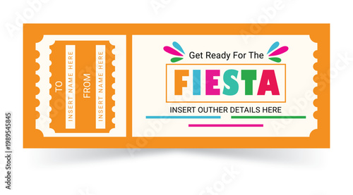 Fiesta Party Ticket Invitation Template