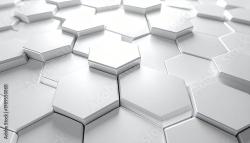 Hexagonal White Geometric Background with Minimalist Design