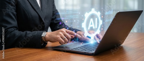 Leveraging ai technology for enhanced business solutions in a modern workspace digital interaction professional environment innovation focus