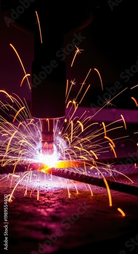 Welding Sparks - Intense Heat and Light.