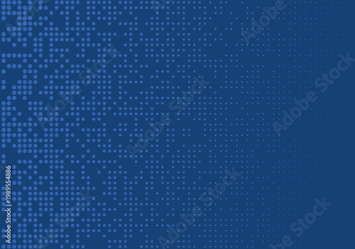 Abstract dotted wave background vector | Blue halftone gradient tech pattern for branding