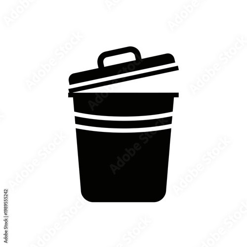 Minimalist halftone trash can vector illustration
