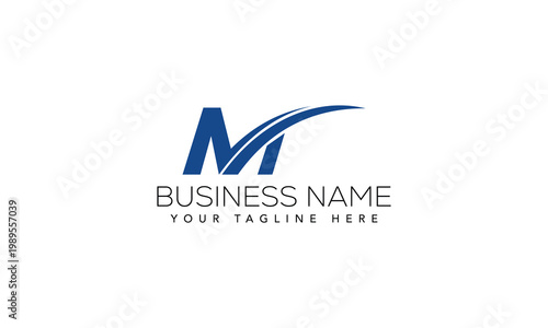 Dynamic blue letter m motion logo for logistics and technology branding