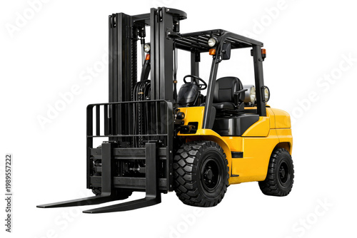 forklift truck isolated on transparent BG.