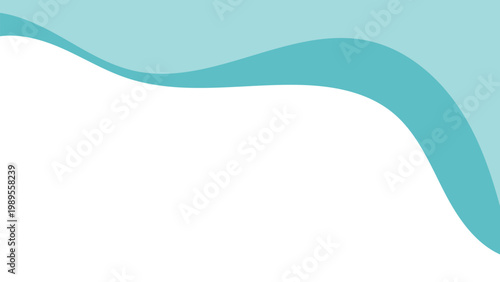 Abstract header template with layered turquoise wave and transparent background flat vector illustration