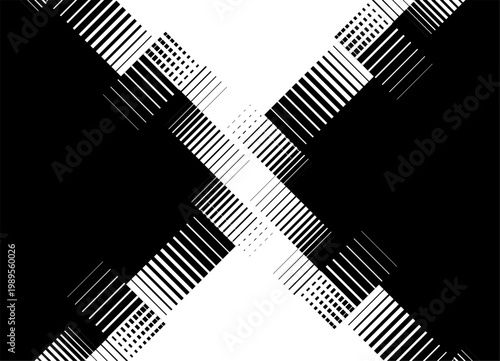 Vector pattern of striped rectangles from straight lines. Letter X. Place for text. vector background for covers, advertising, packaging, interior, textiles.