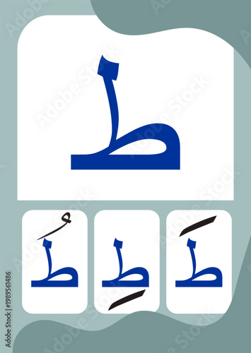 Arabic Hijaiyah Tha Flashcard for Kids Learning