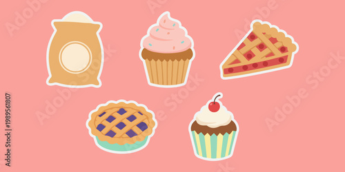 Cute Bakery and Dessert Sticker Collection