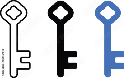 key icon set. Authorization key and private access design. access account login password icons. Electronic key and security code symbol
