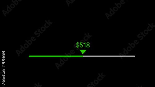 Financial Decline Animation with Downward Arrow and $1000 Indicator. Loss, Decrease, and Market Drop Concept Video