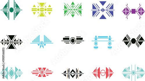 Colorful abstract geometric patterns a collection of unique and vibrant digital art designs