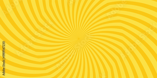 Yellow banner with Sun rays, yellow lines background, light