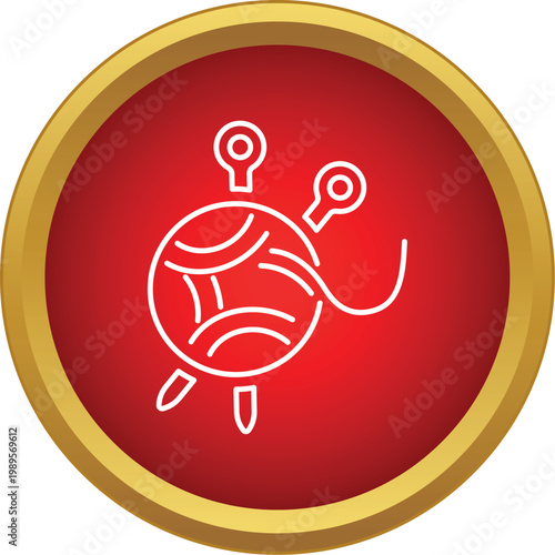Flying spaghetti monster outline icon with eyes and noodle appendages