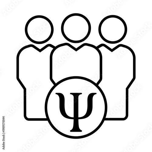 Psychology icon vector. Psychologist Illustration sign. Group therapy symbol or logo.