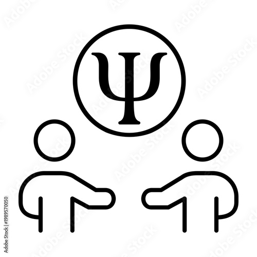 Psychology icon vector. Psychologist Illustration sign. Group therapy symbol or logo.