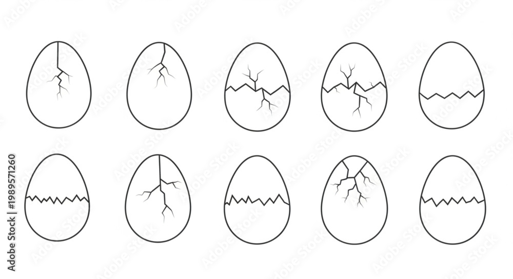 Fototapeta premium Stages of an egg hatching sequence illustration.