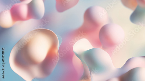 Soft Pastel Abstract Organic Shapes Background