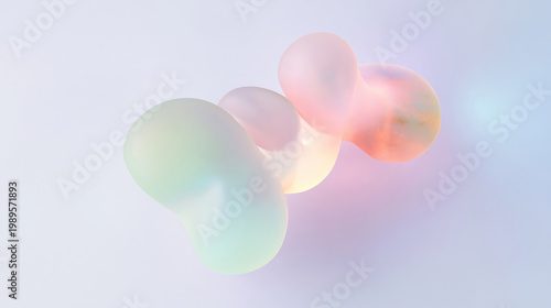 Fluid Pastel 3D Abstract Shapes on Gradient Background