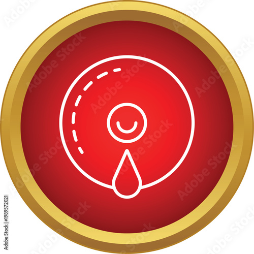 Blood cell icon with a dropping liquid, representing hematology and medical laboratory testing