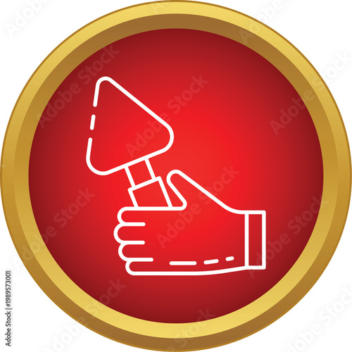 Hand holding a construction trowel representing building and masonry work