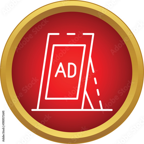 A frame advertising sidewalk sign displaying promotional content as an icon