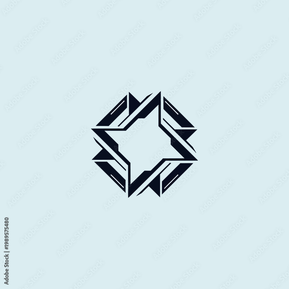 Obraz premium Abstract Geometric Starburst Emblem Design.