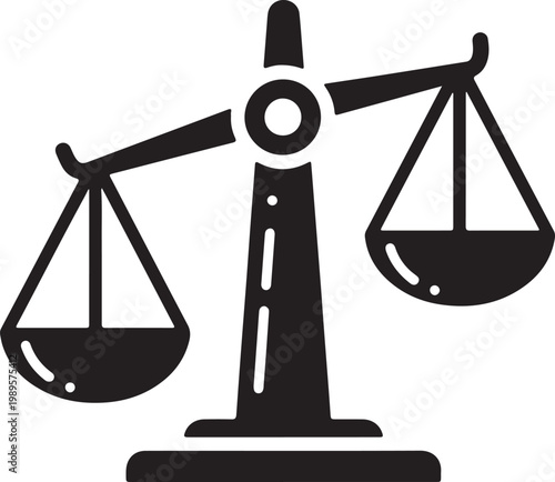 Black silhouette of balance scales