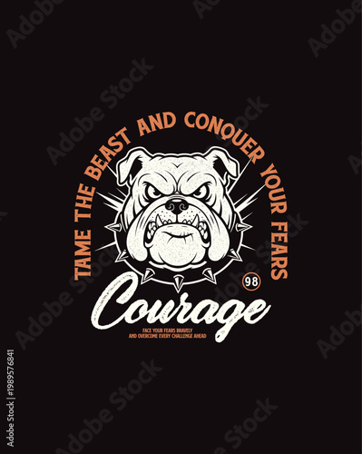 Fierce Bulldog Emblem Symbolizing Courage and Overcoming Fears.