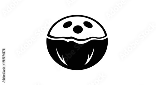 Vector illustration of coconut icon, tropical fruit symbol, vector illustration on a transparent background