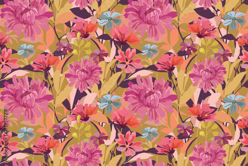 Vector floral seamless pattern