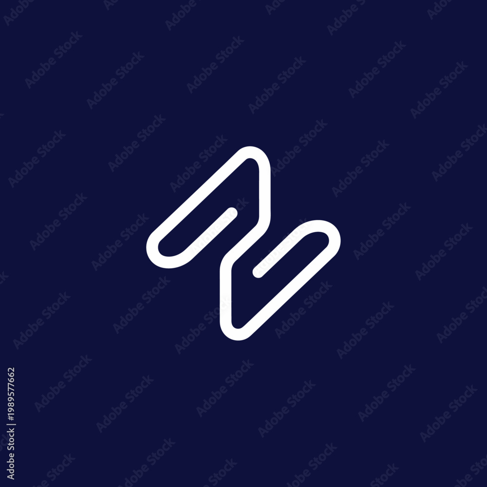Fototapeta premium Modern abstract white line art logo design.
