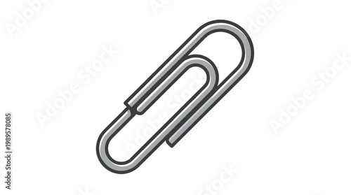 Vector Pinocut A simple metallic paperclip illustration.