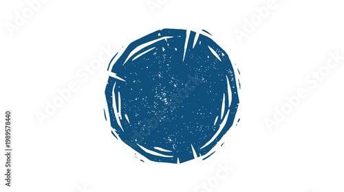 Vector Pinocut Abstract blue shape with rough edges.