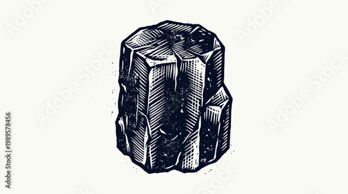 Vector Pinocut A striking depiction of a raw mineral rock.