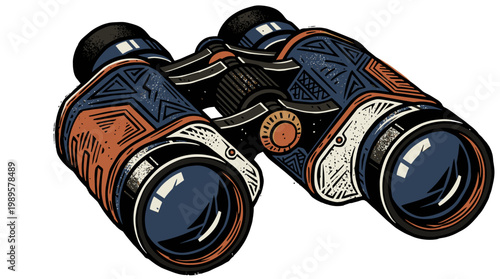 Vector Pinocut A detailed illustration of binoculars.