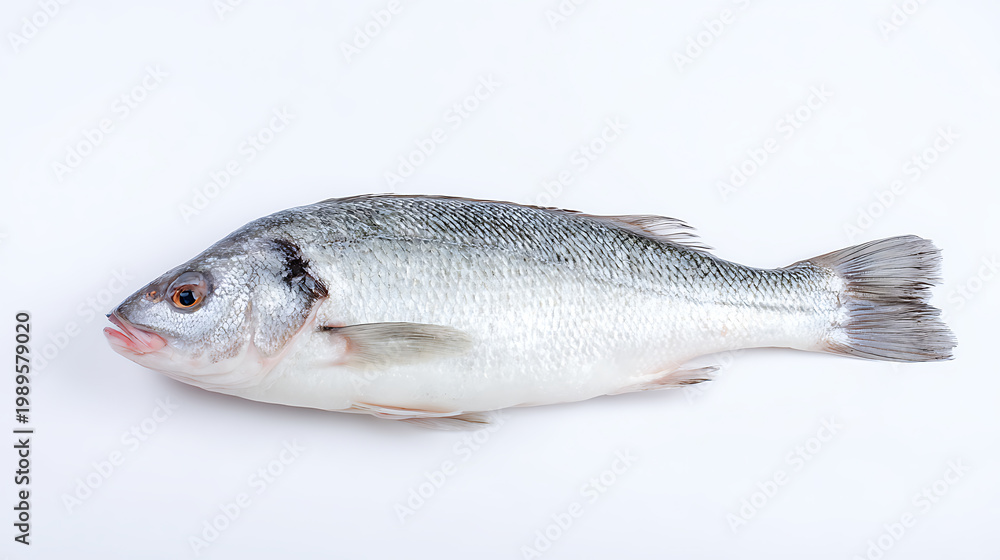 Obraz premium Fresh whole fish on white background emphasizing family bonds and togetherness