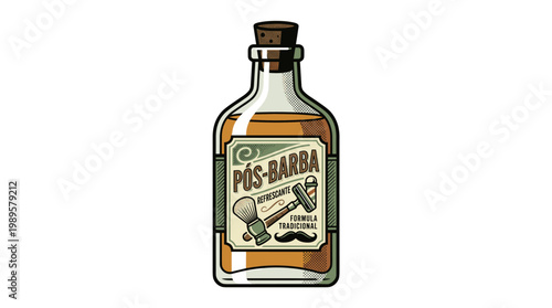 Vector Pinocut Barber shop aftershave illustration 