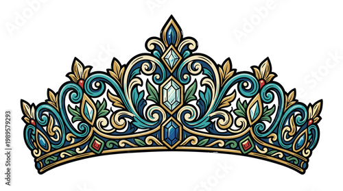 Vector Pinocut A beautifully decorated tiara, fit for royalty. 