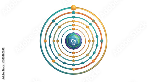 Vector Pinocut An illustrative depiction of the cesium atom.