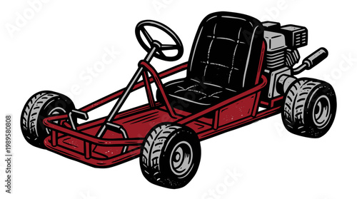 Vector Pinocut Go-kart in a red frame.