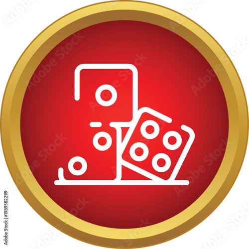Outline dice representing gambling, luck, game, and casino concepts