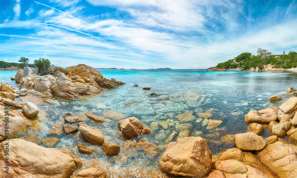 Fototapeta premium Unbelivable view of Capriccioli beach in Costa Smeralda.