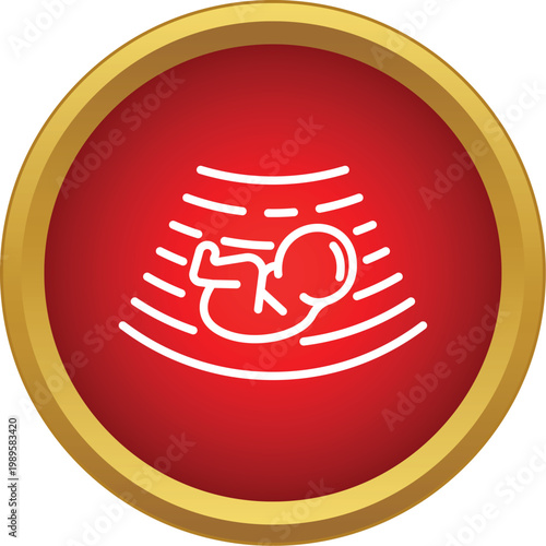 Fetus icon displaying prenatal diagnosis and health during pregnancy