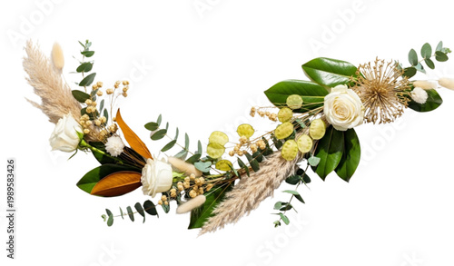 Flower flat lay photography dry fresh botanical white background
