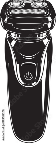 Modern Electric Shaver Vector Icon with Power Button