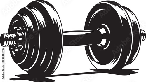 Black Adjustable Dumbbell Weight on White Background