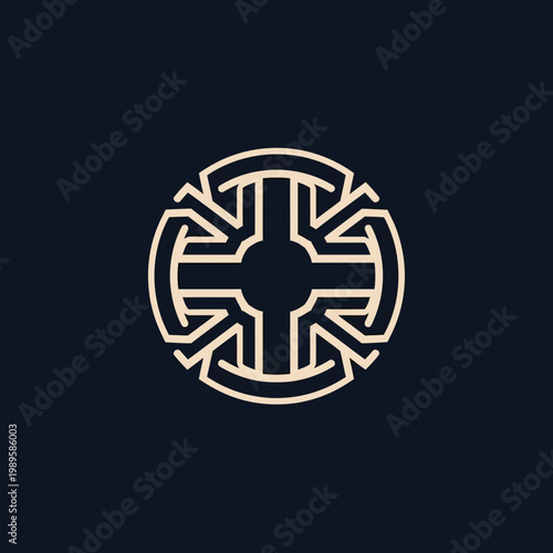 Geometric Celtic Knot Cross Symbol Design.