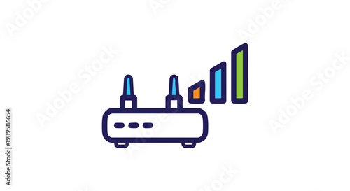 Wireless Router with Signal Growth Illustration for Network Connectivity and Internet Speed