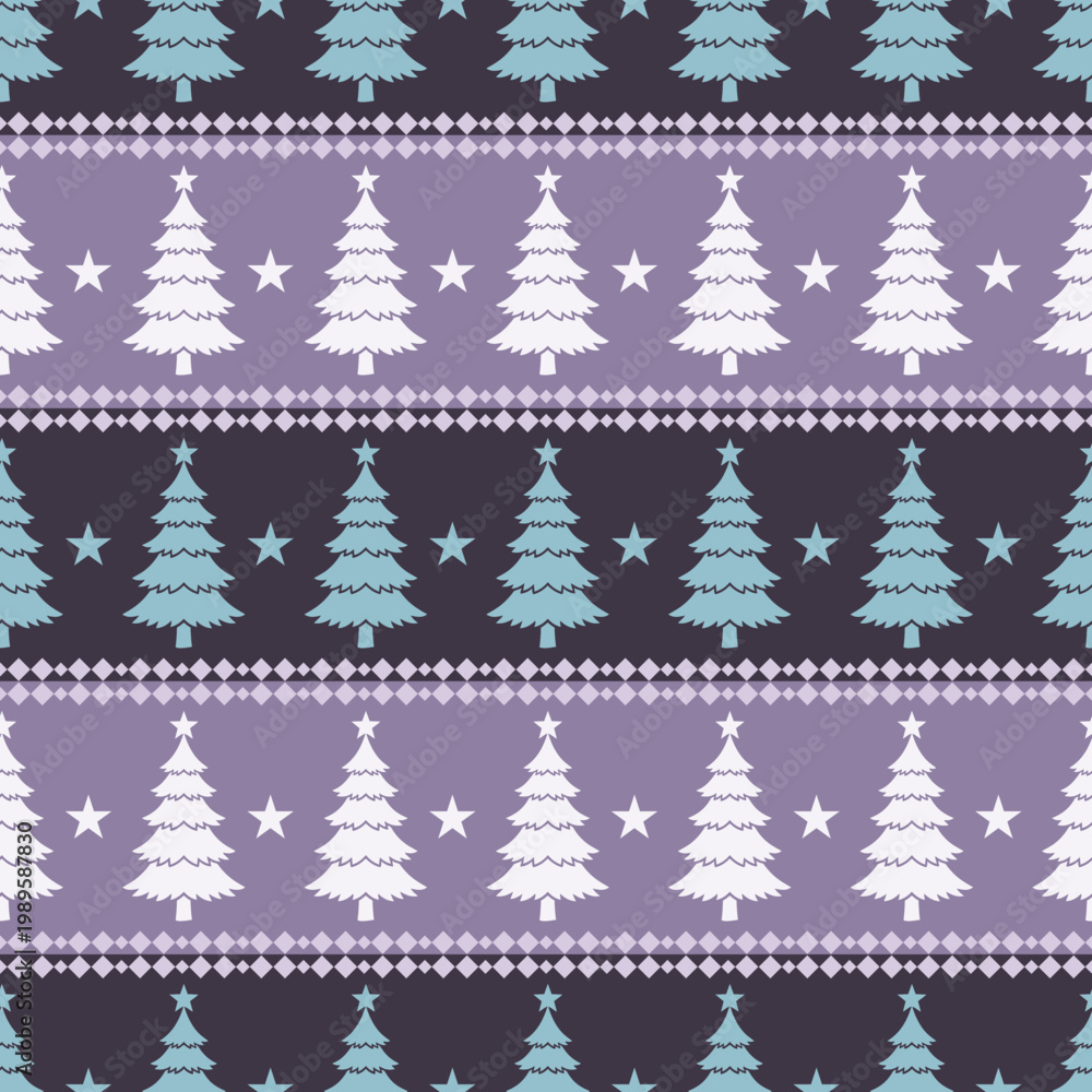 Obraz premium Reindeer and Ornaments Seamless Pattern Cozy Winter Fabric Design