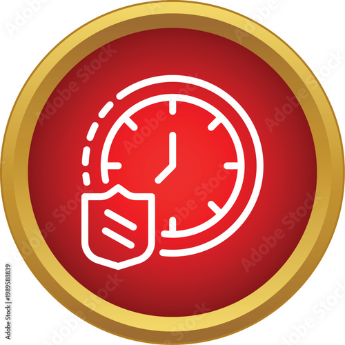 Clock and shield icon symbolizing protection, insurance, and safety of valuable time
